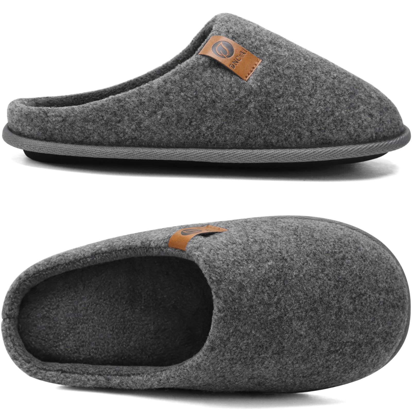 ONCAI Pantofole da Uomo Invernali, Comoda Memory Foam Calde Scarpe da Casa in Lana Con Suola Antiscivolo Taglia 40-49 EU