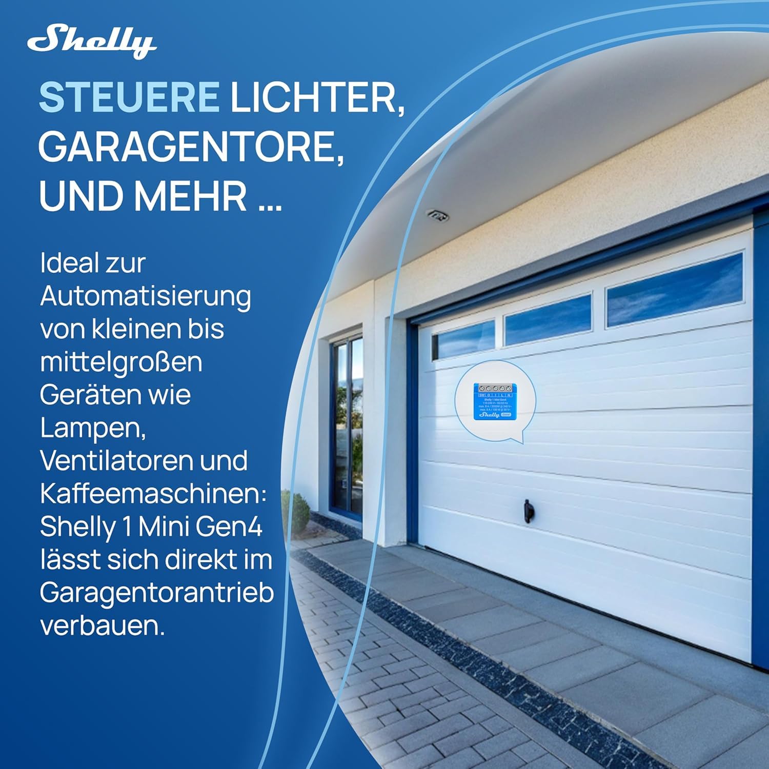 Shelly 1 Mini Gen4, 4er Pack, WLAN-Smart-Relaisschalter, 1 Kanal, 8A, Potentialfreier Kontakt, Hausautomation, Fernsteuerung, Kein Hub Erforderlich, Alexa, Google Home, Apple HomeKit, Zigbee & Matter