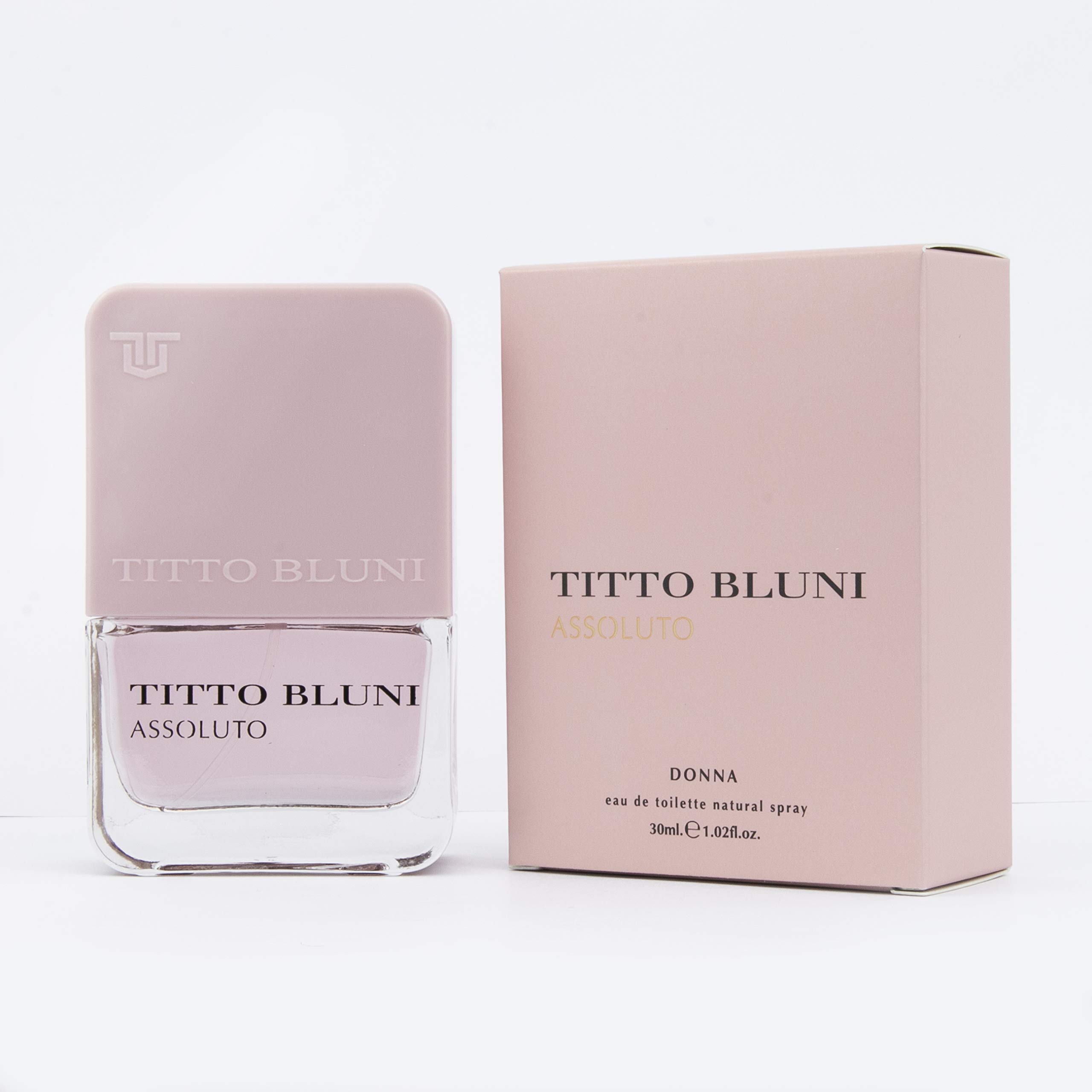 TITTO BLUNI - Assoluto Donna, Colonia Mujer, 30 ml, Formato Viaje en Spray, Perfume Mujer, Eau de Toilette Natural y Femenina, Aroma Floral Afrutado, Fragancia Fresca y de Larga Duración