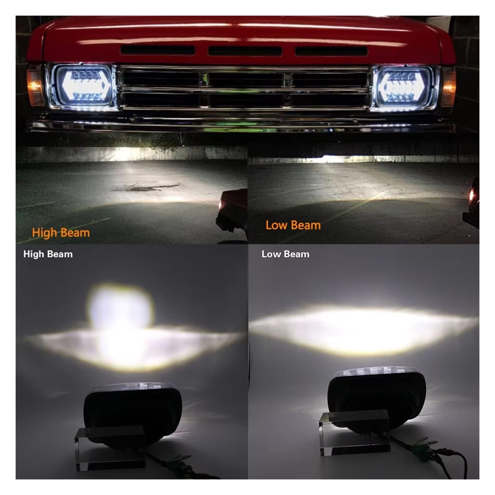 Fari 7x6 "5X7" Proiettore LED Impermeabile Faro Hi-Lo Fascio DRL Per Nissan 240SX(s13) Per Patrol Y60 1980-1990 1991 1992 1993 1994 Accessori Auto Faro(2 Piece)