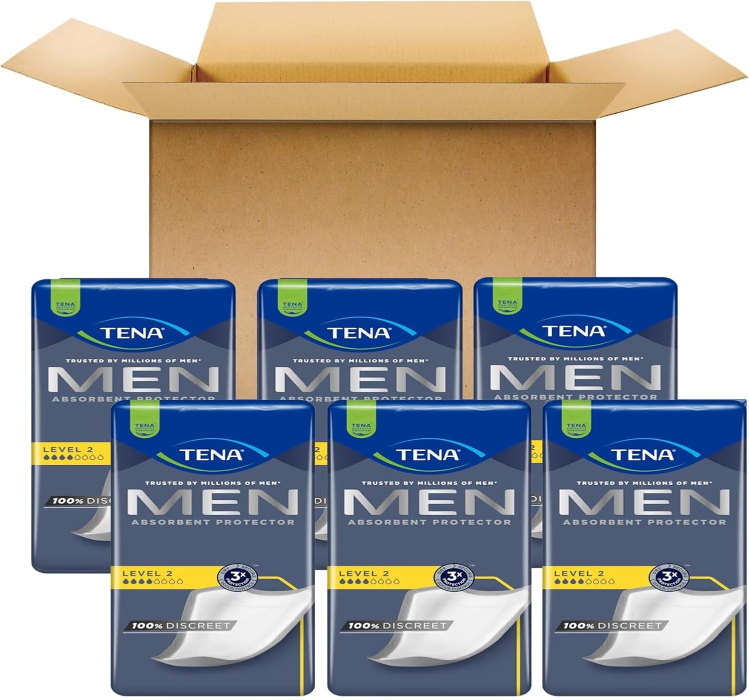 TENA MEN Guard for Men - High Absorbency Incontinence Protector (LEVEL3 6 PAC)