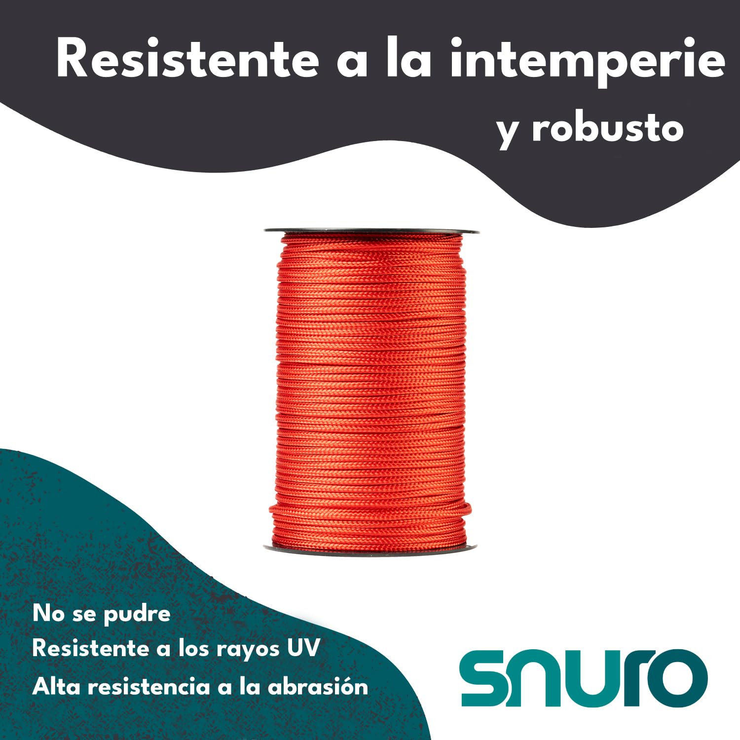 Cuerda de poliéster (3 mm, 100 m, rojo) - Poliéster trenzado - Sólido, resistente a la intemperie y versátil - Carga de rotura 153 kg