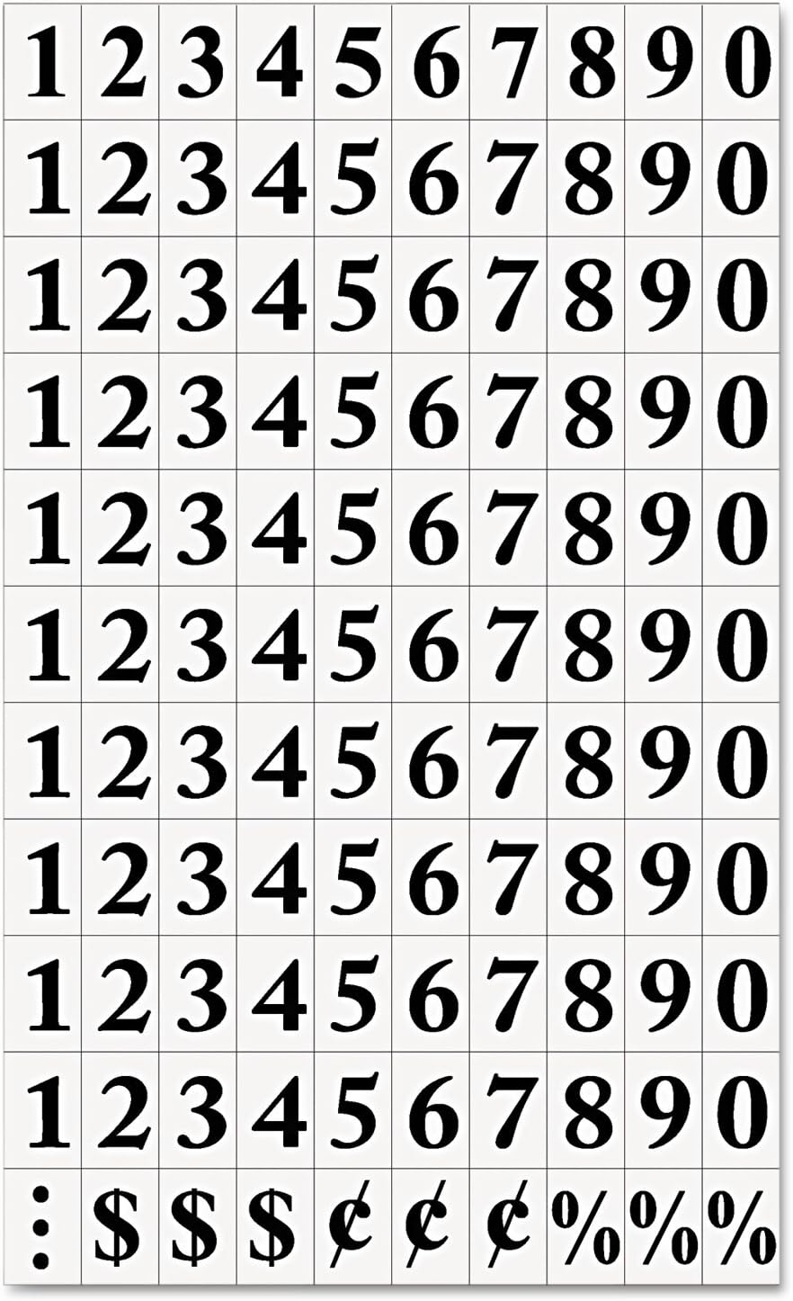 MasterVision KT2020 Interchangeable Magnetic Characters, Numbers, Black, 3/4-Inch h