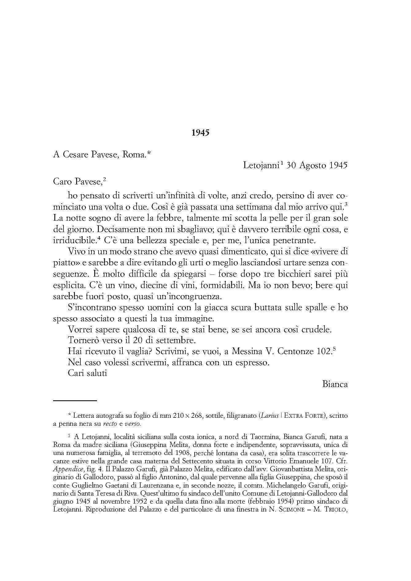Una bellissima coppia discorde. Il carteggio tra Cesare Pavese e Bianca Garufi (1945-1950)