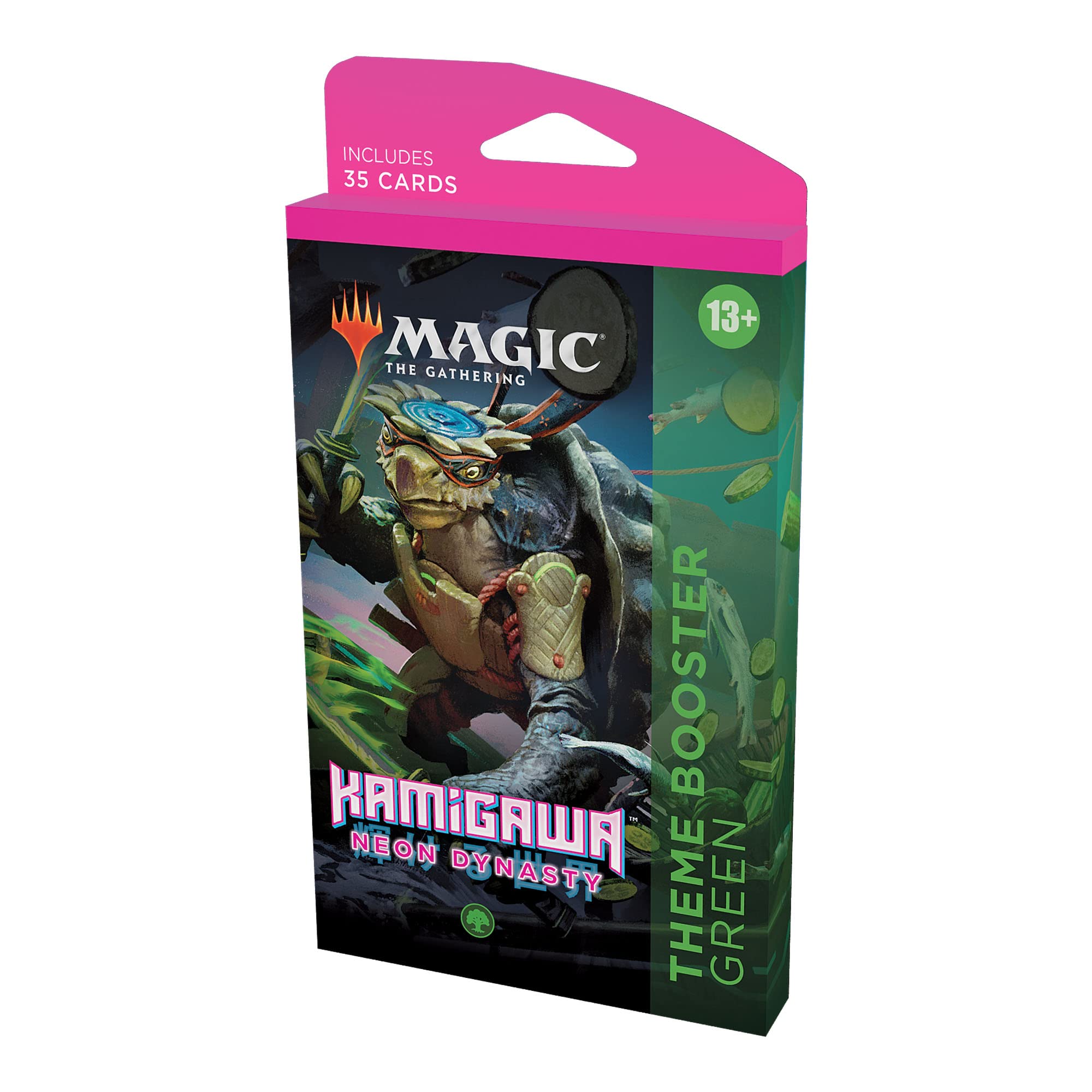 Magic The Gathering Kamigawa Neon Dynasty Booster Vert - 60 Cartes, Incl. 35 Cartes de la Dynastie Neon Kamigawa, 25 Terres, 1 Rare ou Mythique Rare