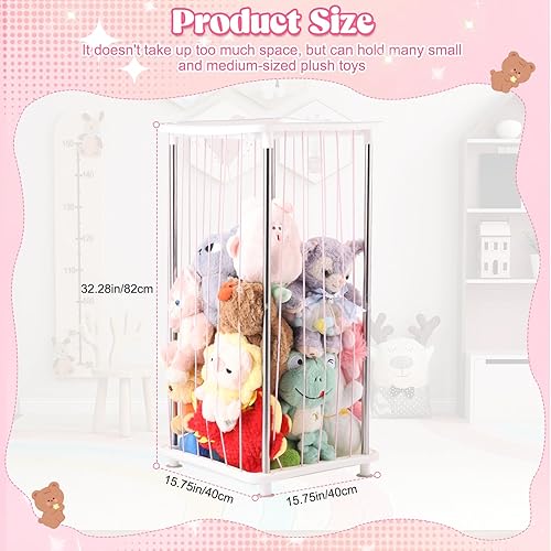 Miniatura 3 de Zoológico de almacenamiento de animales de peluche, organización y almacenamiento de juguetes para niños y niñas, organizador de juguetes de peluche