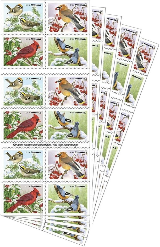 Snow Forever First Class Postage Stamps brighten cold winter days (5 sheets of 20 Stamps)
