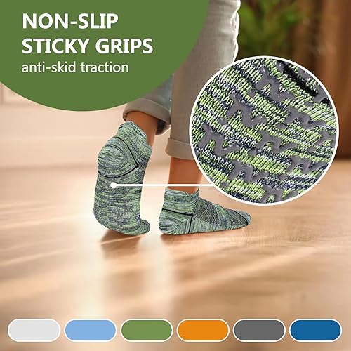 Miniatura 2 de Calcetines de yoga, antideslizantes, antideslizantes, con gel de agarre para el hogar, hospital, yoga, pilates, barras, ancianos