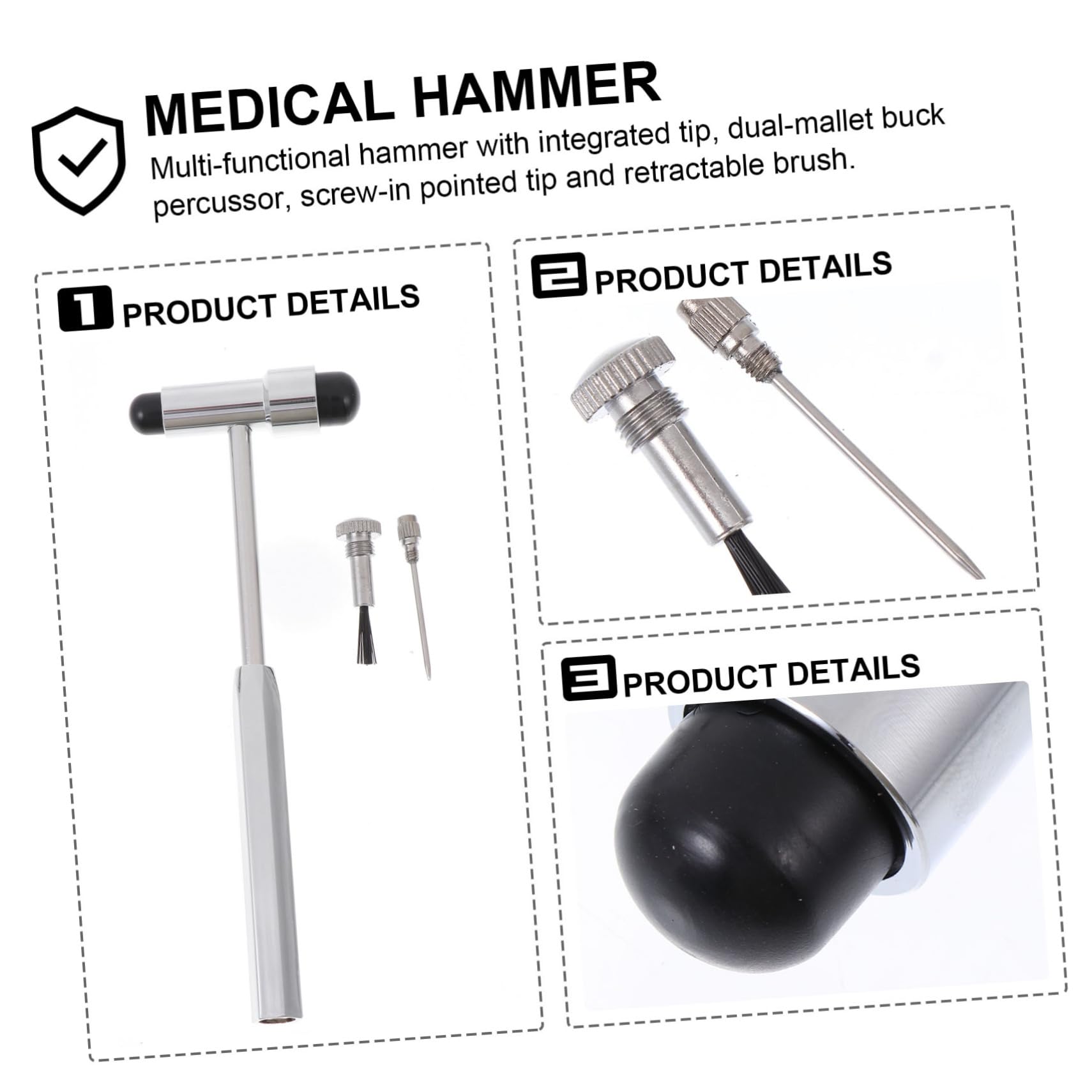 Alipis 4 Stck. Medizinischer Reflexhammer aus Praktischer Diagnosehammer mit Integriertem Punkt Massageaufsatz für Nervenuntersuchungen in Zuhause