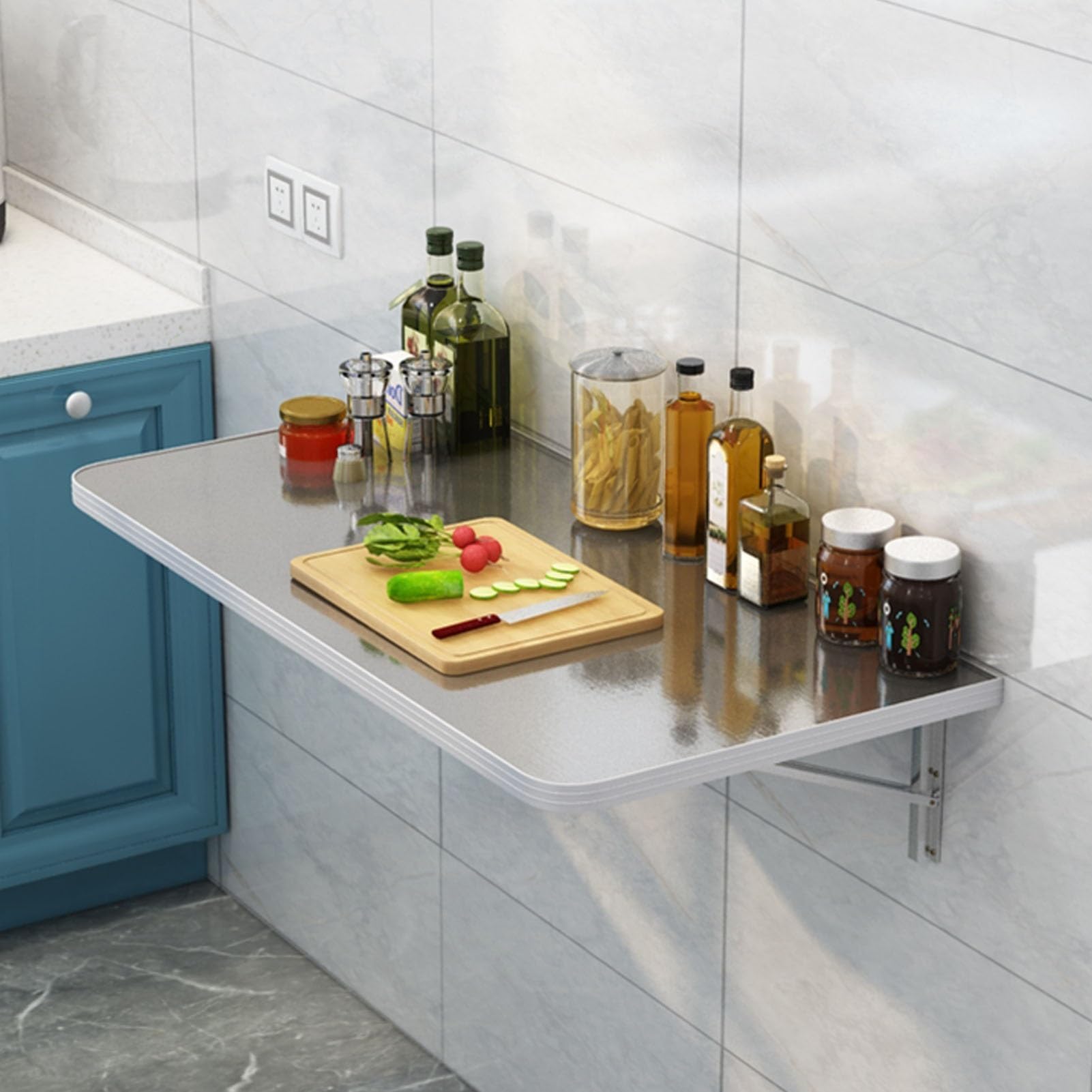 Support d'étagère pliable en acier pour table suspendue murale et cuisine