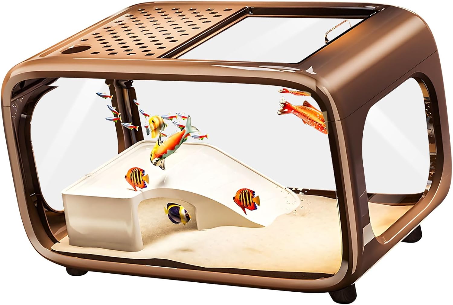 視点 給餌構造に構築された総合的な水槽 小型のカメや装飾的な低木のための柔らかく安全な生息地 スマートな給餌構造 マリンパーク