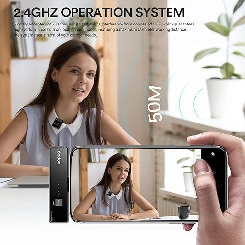 Miniatura 6 de GODOX MoveLink LT2 Micrófono inalámbrico Lavalier para iPhone, iPad, adecuado para entrevistas de video, podcast, vlog, YouTube