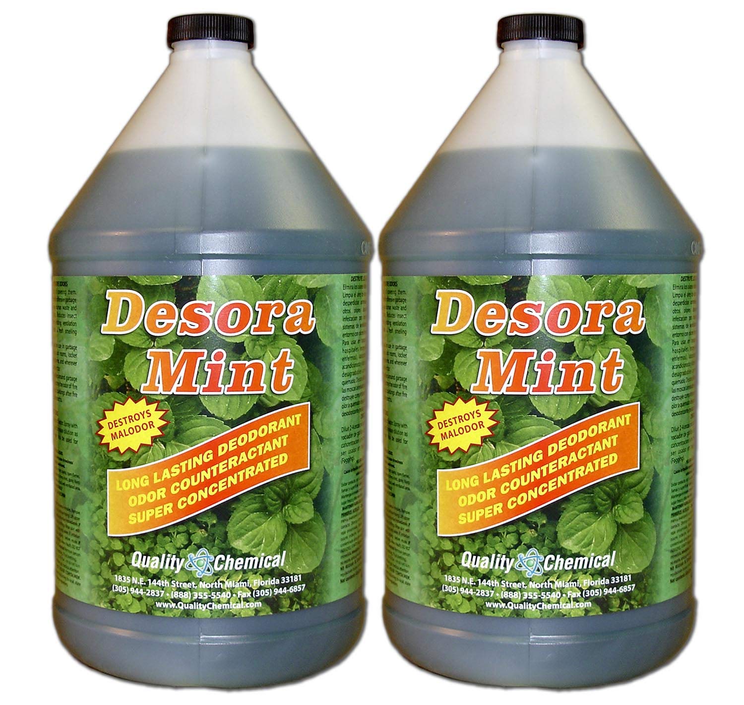 Quality ChemicalDesora Mint Fragrance Deodorant and Malodor Counteractant - Home Odor Eliminator - Great for Diluting in Quart Bottle - Spray - air - 128 oz (Pack of 2)