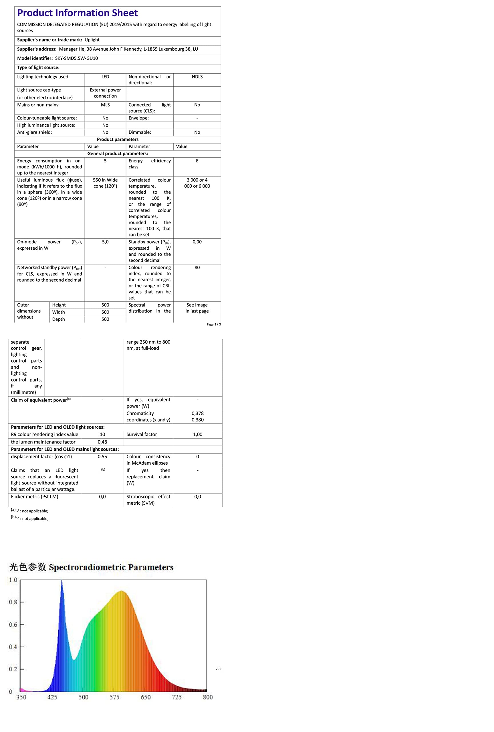 Uplight GU10 LED Bulbs,Natural White 4000K,5.5W Equivalent 5060W GU10