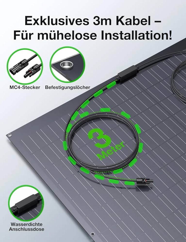 ♥ Flexibeles Solarpanel 220w 100w 130w Semiflexibles Mono
