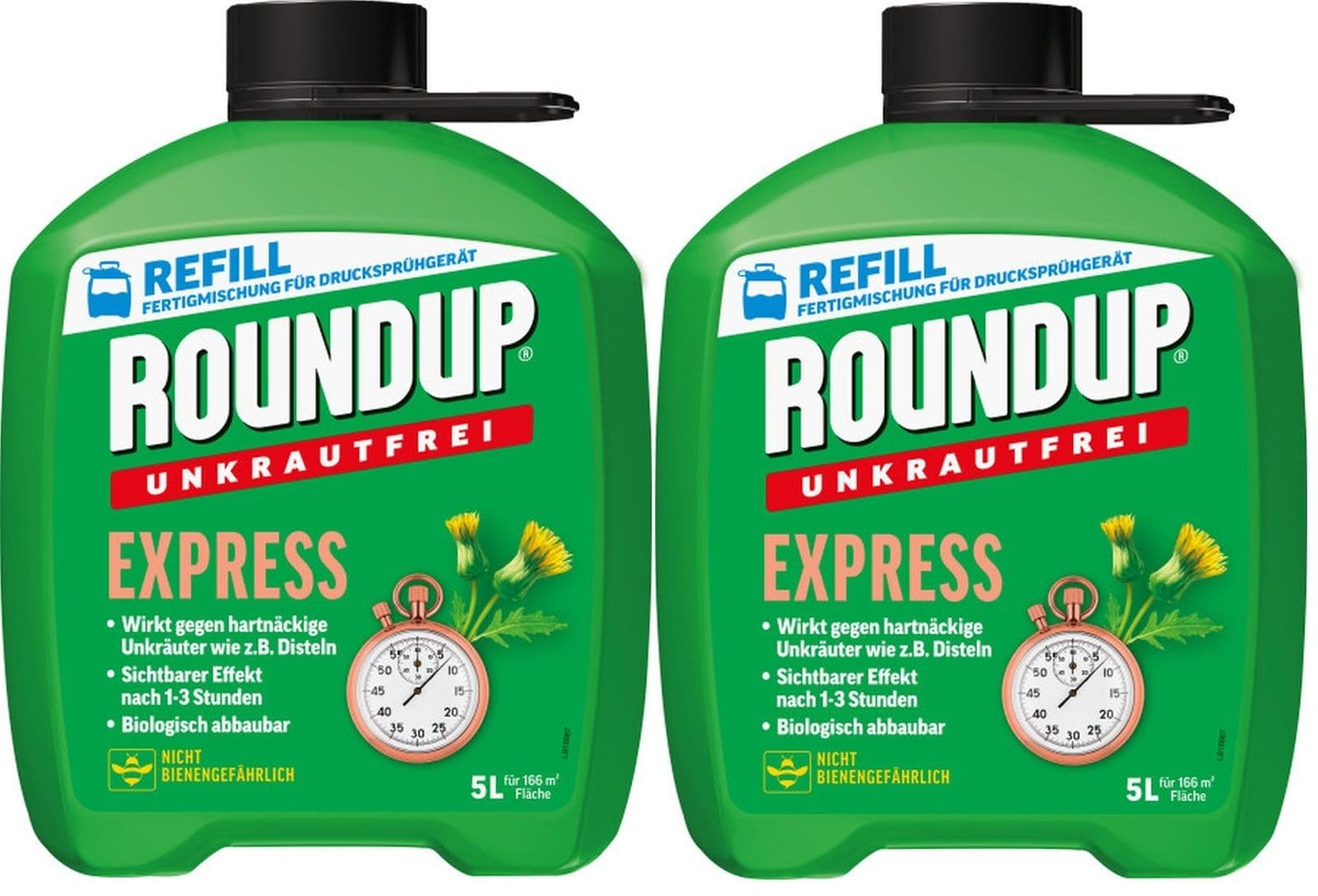 2 X 5L Roundup Unkrautfrei EXPRESS Fertigmischung