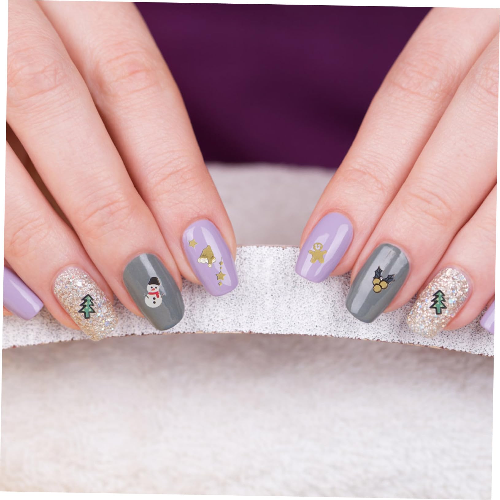 50 Fogli Adesivi Unghie Natale Termico Decorazioni Feste Nail Art Autoadesivi Manicure Facili da Usare Design Variegati Charm Festivo
