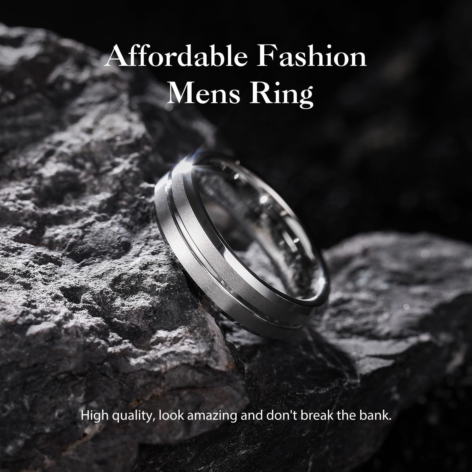 King Will Ehering aus Wolframcarbid 6mm 8mm – Herren Damen Ring Schwarz Gold Blau Grau kratzfest