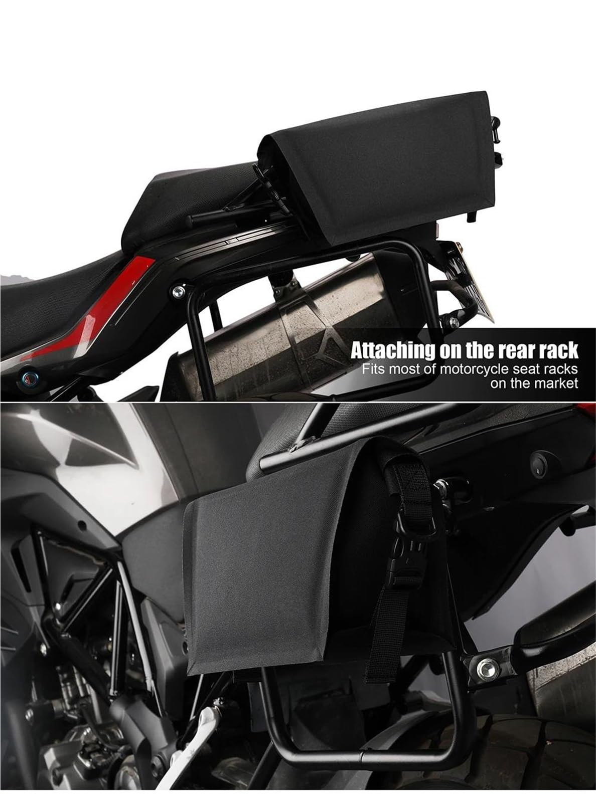 Reisebeutel Motorrad-Rucksack Mit Doppeltem Verwendungszweck, Aufbewahrungstaschen, Abnehmbare Hecktasche, Handtasche, 4 L, Motorrad-Seitenwerkzeugtasche, Zubehör(Nero)