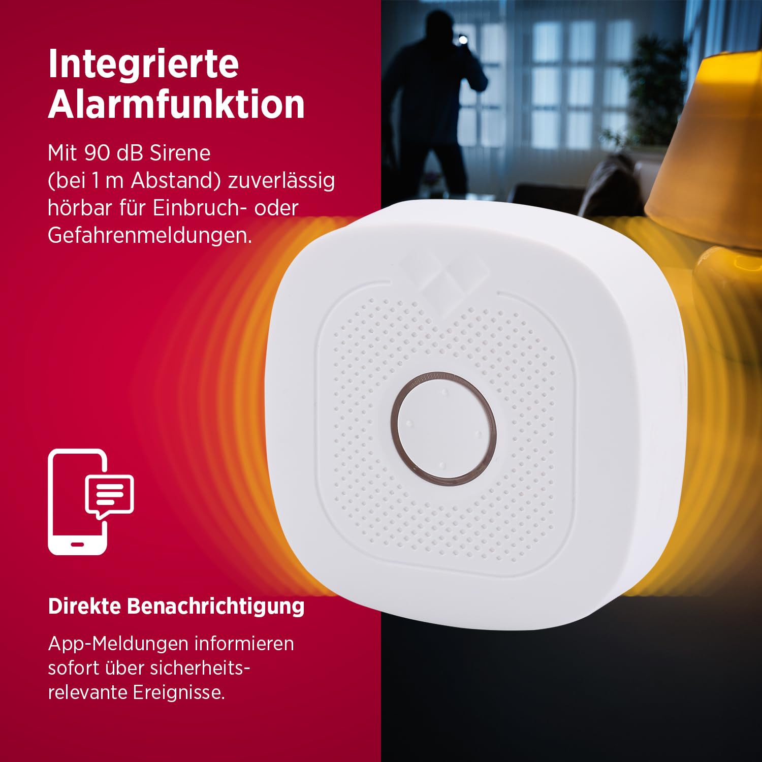Olympia ProMini Smart Home Gateway mit Alarm-Funktion | Alarmanlage Haus mit WLAN | Alarmanlage Wohnung & Sicherheitssystem für Zuhause | Home Security System mit TUYA-App & 90 dB Sirene