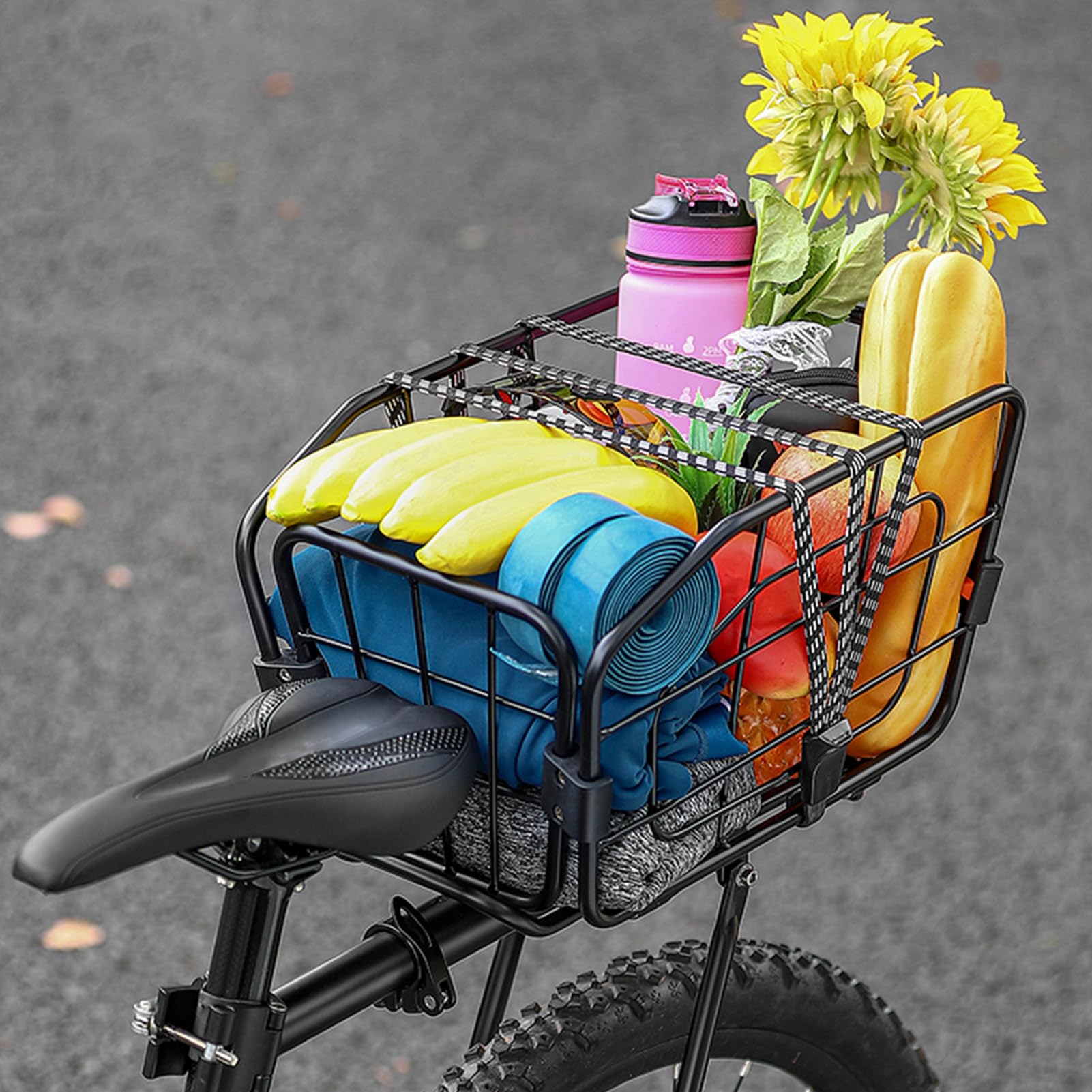 Kosz na bagażnik rowerowy, 20 l aluminiowy | bagażnik rowerowy | na wycieczki po mieście, fitness, wyścigi, jazda na rowerze, piknik
