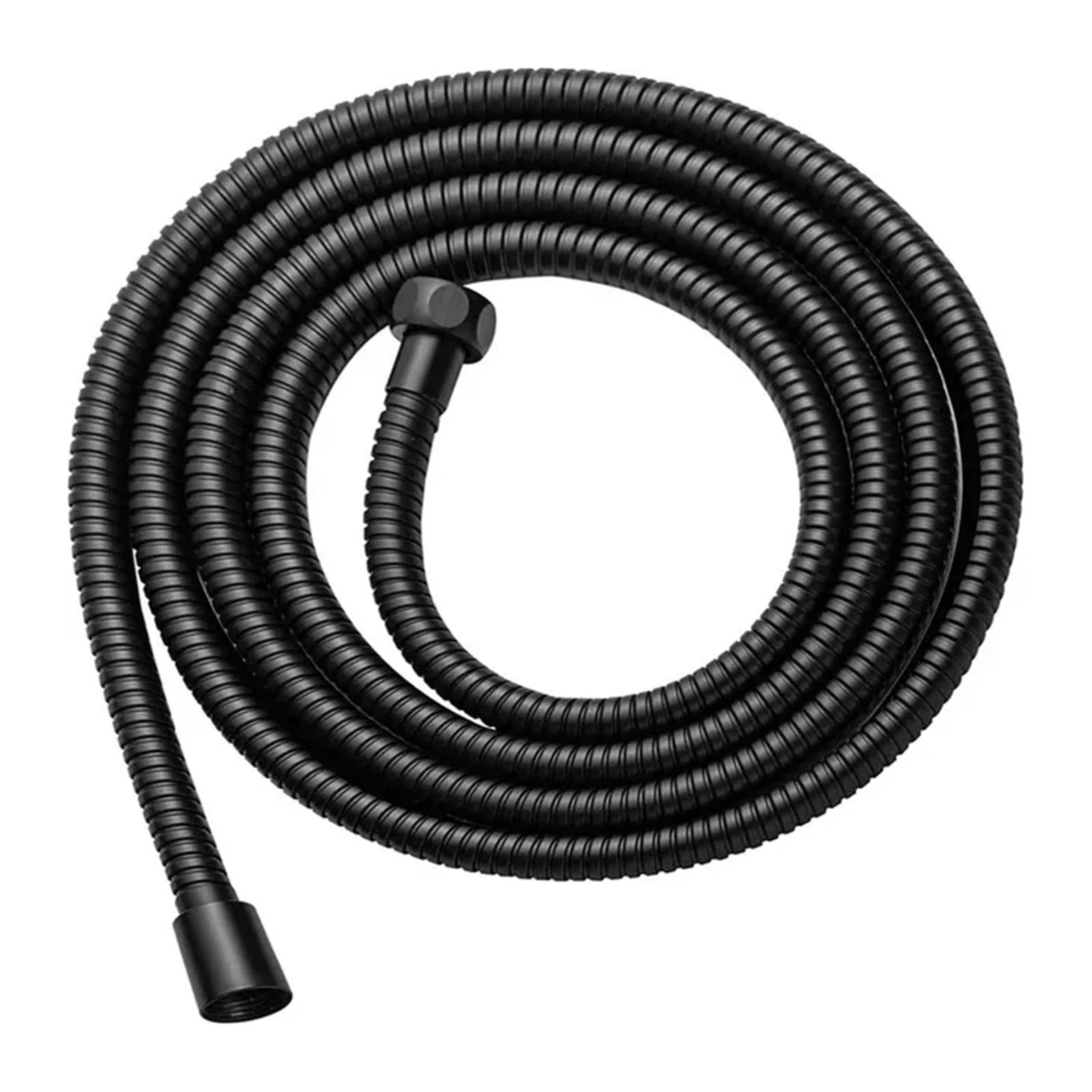 Stainless Steel Flexible Shower Hose, Shower Head Stainless Steel Silicone Hose Multicolor 1.5-2M Low Pressure Self-Cleaning(Black,2.0M)