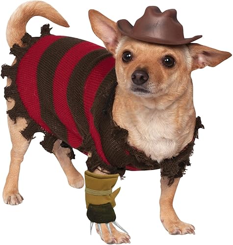 Rubie's - Disfraz para mascotas con el tema de Freddy Krueger A Nightmare on Elm Street, talla S