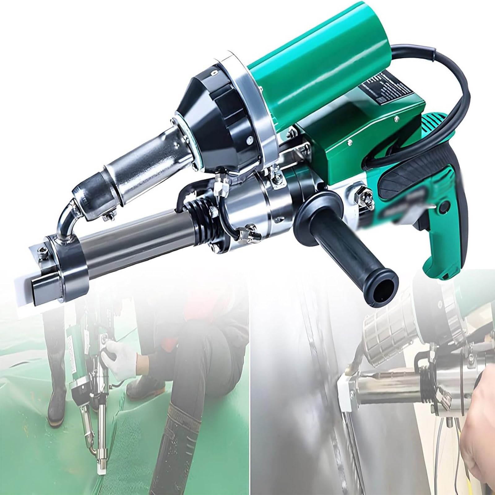 BOOZXCV Industrial Plastic Welder 1600W, Handheld Extrusion Welding Gun with Nozzle, 0.79in Weld Width, Variable Temp 200-380°C for Pipe Tank Repair