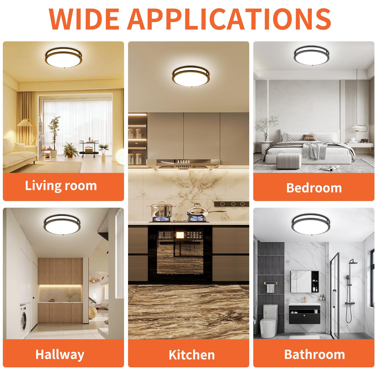 13Inch 36W Ceiling Light Fixtures 2 Packs, 5CCT Flush Mount