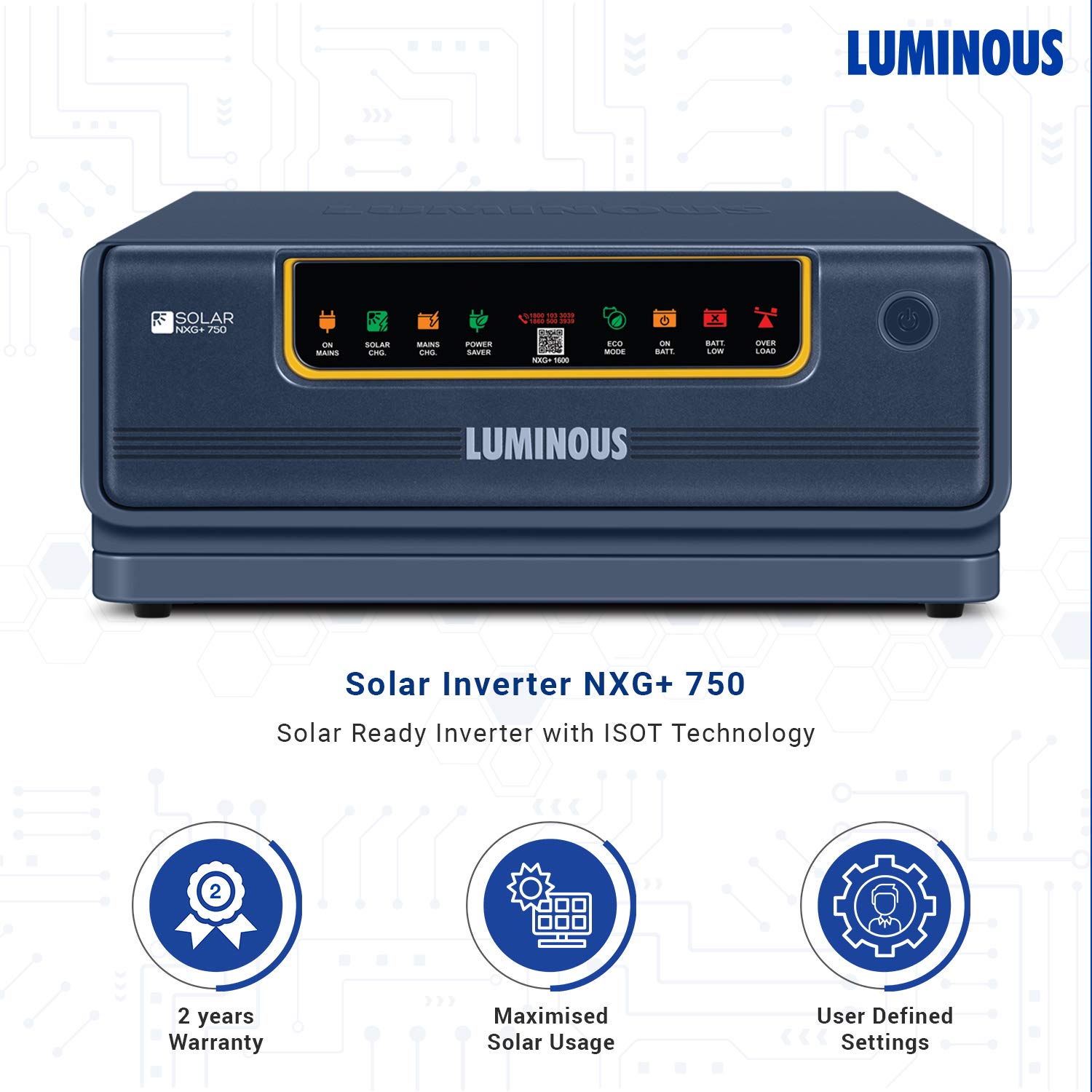Luminous NXG+750 Inverter - Solar Hybrid Power -2