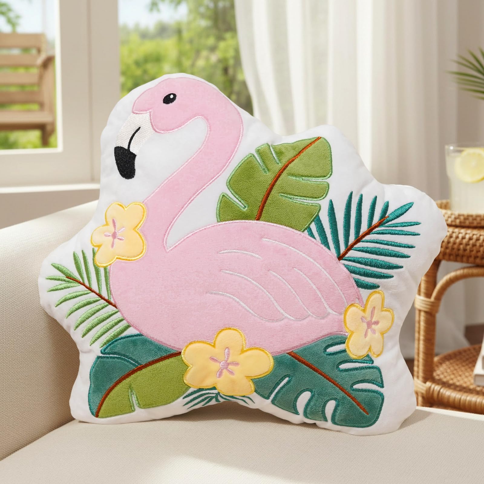Photo 1 of QIONG MENG Flamingo Pillow Throw Pillows Tropical Decor Gifts for Woman Adults Home Sofa Living Room Bedroom Home Indoor Decor