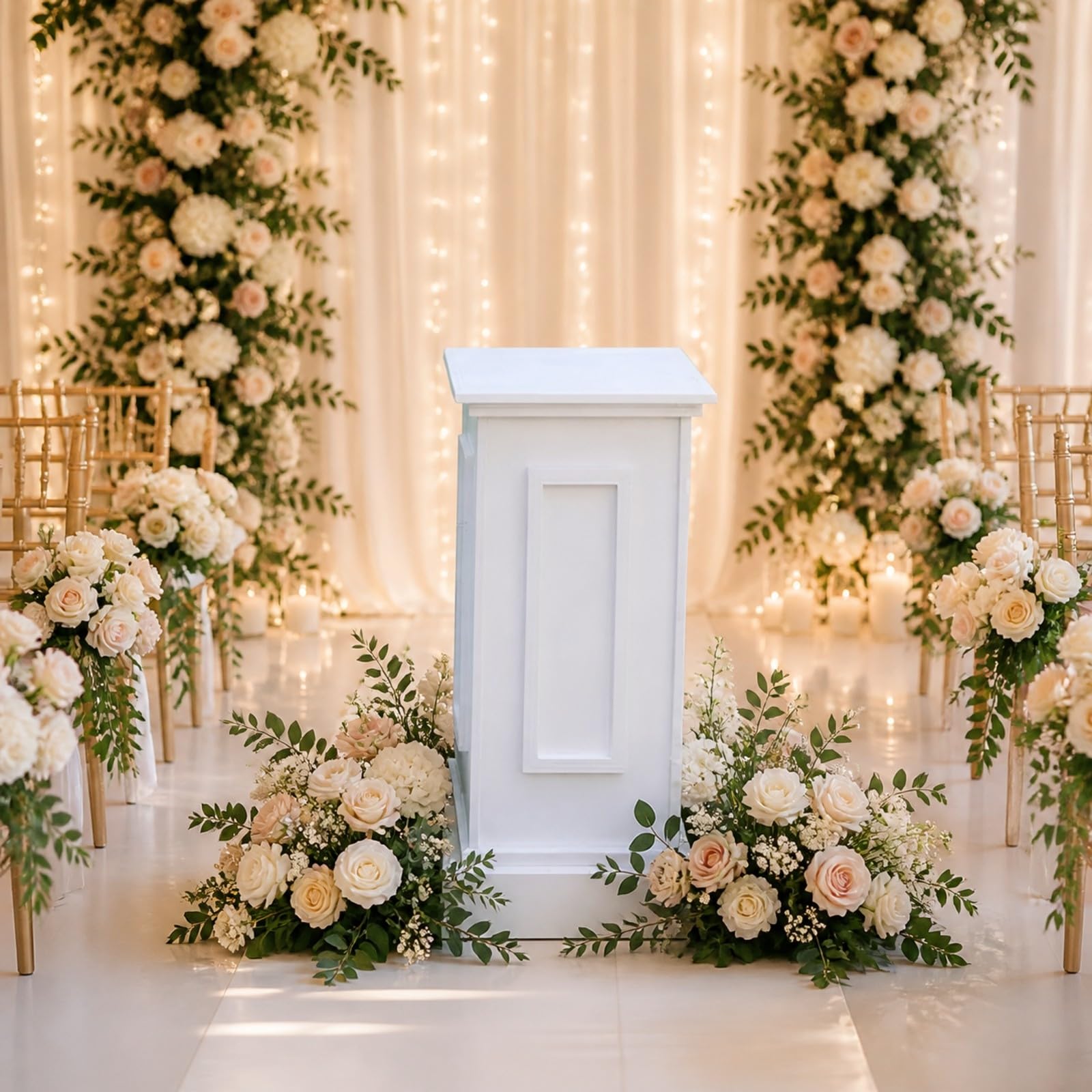 Quadratisch Säulenpodest | Weiß, eckige säule, Ausstellungssockel, für Hochzeit, Bühne, rateure, Hochzeitsplaner, 100CM
