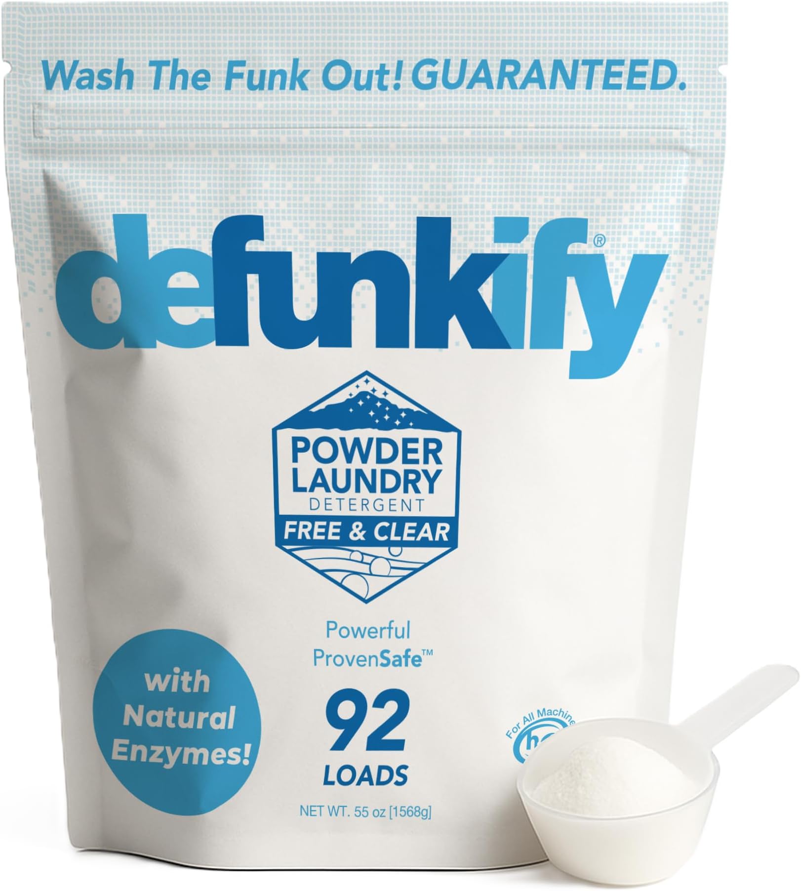 Laundry Detergent, 92 Load. Unscented Enzyme Cleaner Laundry Detergent Powder. Activewear, Outdoor Gear Cleaning Supplies w/Odor Eliminator, Stain Removers. Provensafe™ Washing Soda Laundry Soap
