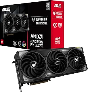 ASUS TUF Gaming Radeon RX 9070 OC Edition 16GB GDDR6, Tarjeta gráfica Gaming (PCIe 5.0, 16GB GDDR6, HDMI/DP 2.1, 3.125 Ranuras, Grado Militar, Revestimiento PCB, Ventiladores axial-Tech)