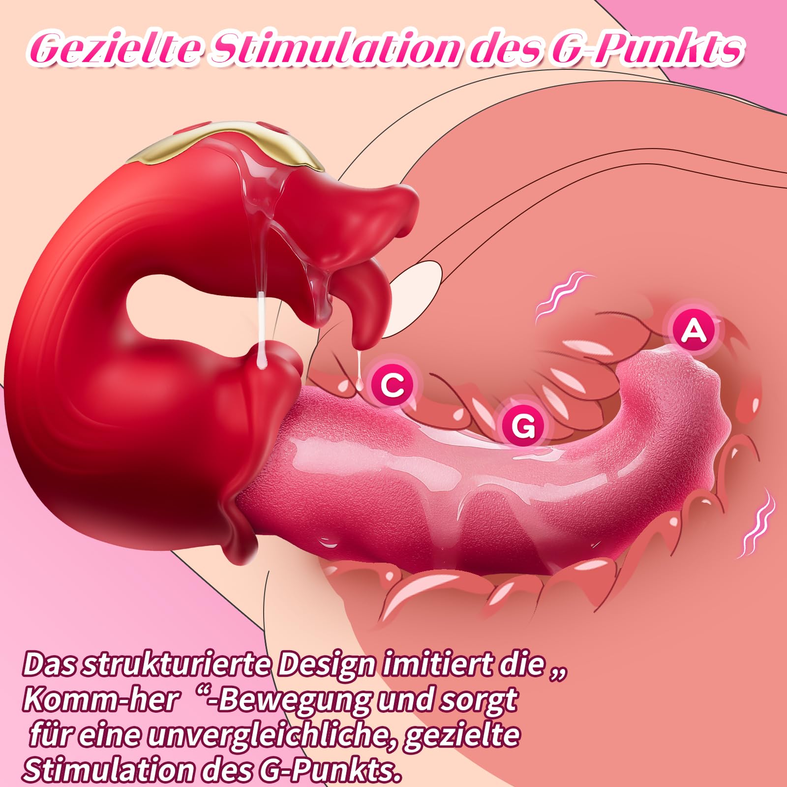 Jouets sexuels à vibromasseurs de langue pour femmes – Avec 10 modes de léchage pour le clitoris et 10 modes de vibration de balançoire, vibration pour femmes avec stimulateur du point G et clitoridie