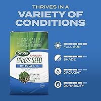 Vista 8 de Scotts – Mezcla de semillas de césped Turf Builder Sun & Shade con fertilizante y mejorador de suelo, prospera en diversas condiciones, 16 libras