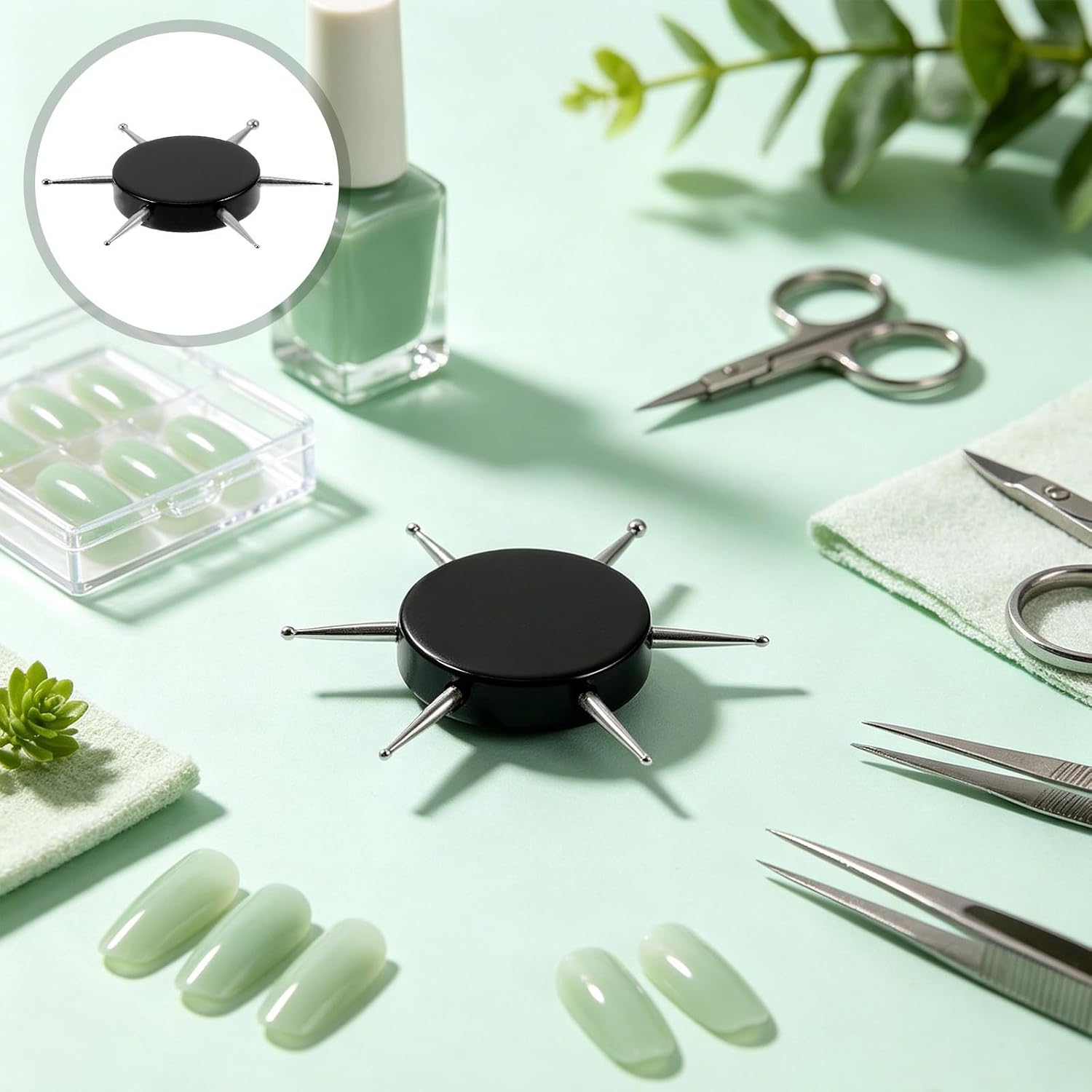 YARNOW 3pcs -in-1 Nail Rhinestone Dotting Tool for Art with Acrylic and Stainless Steel, Circular Shape, Rotating Dot Painting Structure, for Salon and Social Events