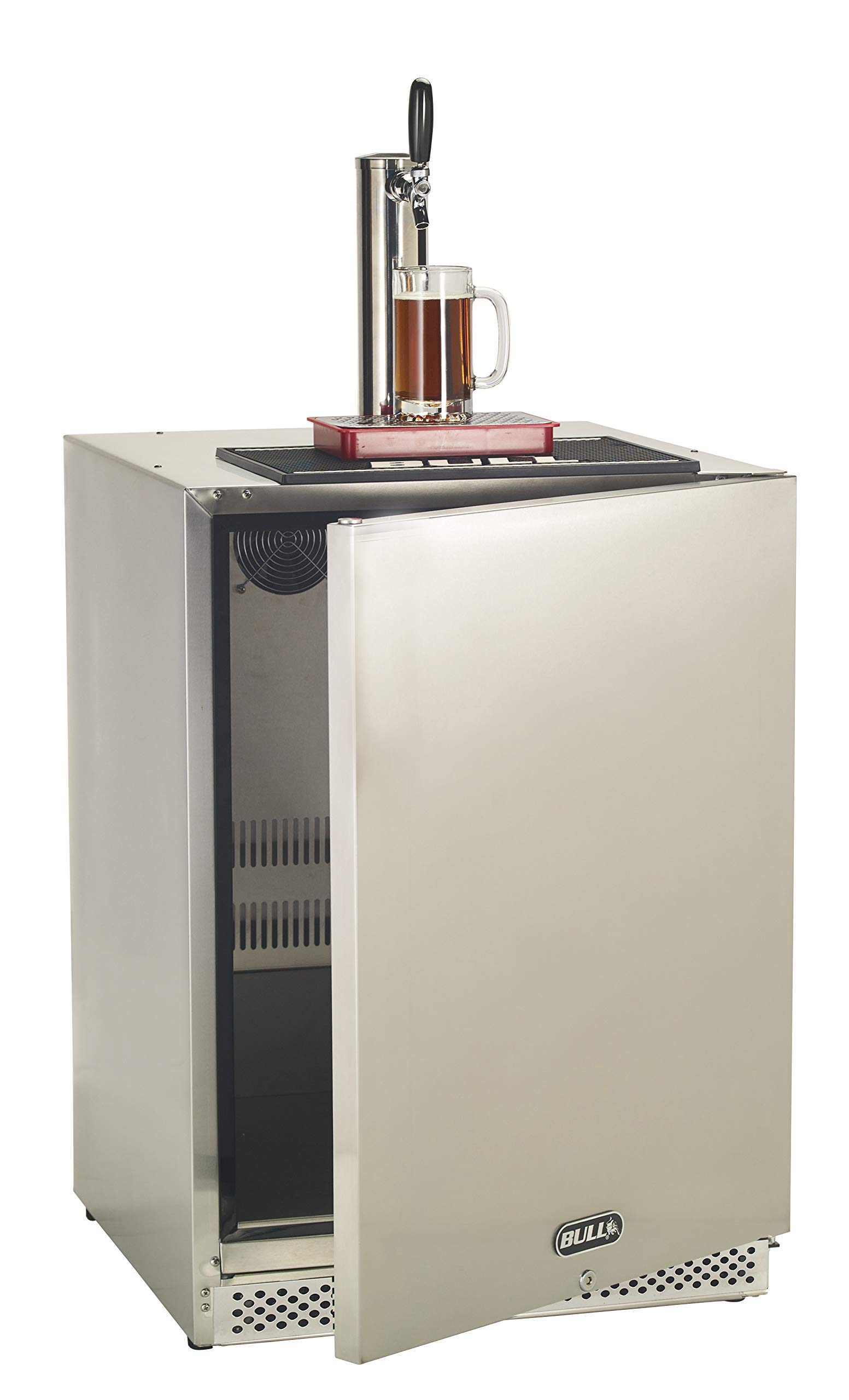 Bull Outdoor Products Outdoor Rated Kegerator – 304 Stainless Steel Single Tap Beer Fridge with Digital Temperature Control, Front Venting, and Locking Door – Built-In or Freestanding | Fridge.com