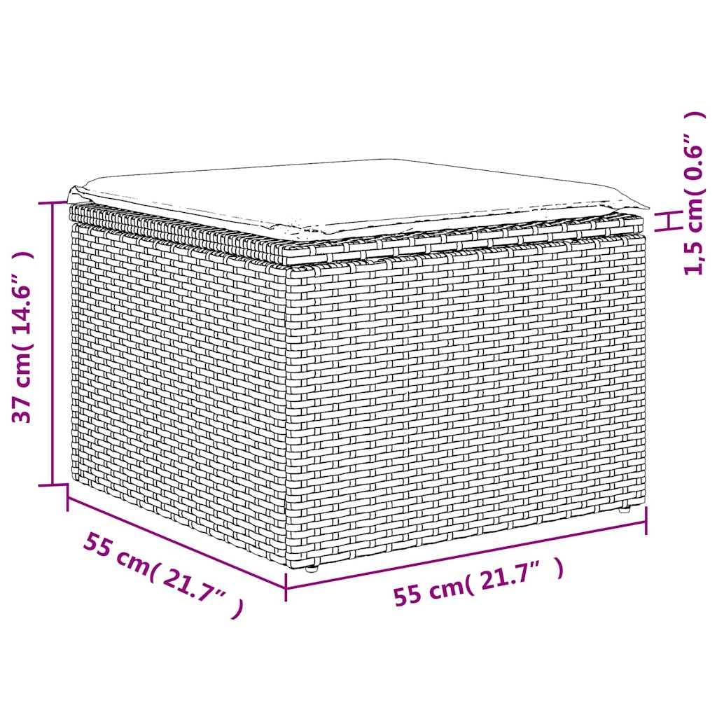Set Divani da Giardino 7 pz con Cuscini Marrone in Polyrattan resistente all'esterno per terrazza, patio e veranda, arredo lounge modulare e impilabile per relax e pranzo all'aperto