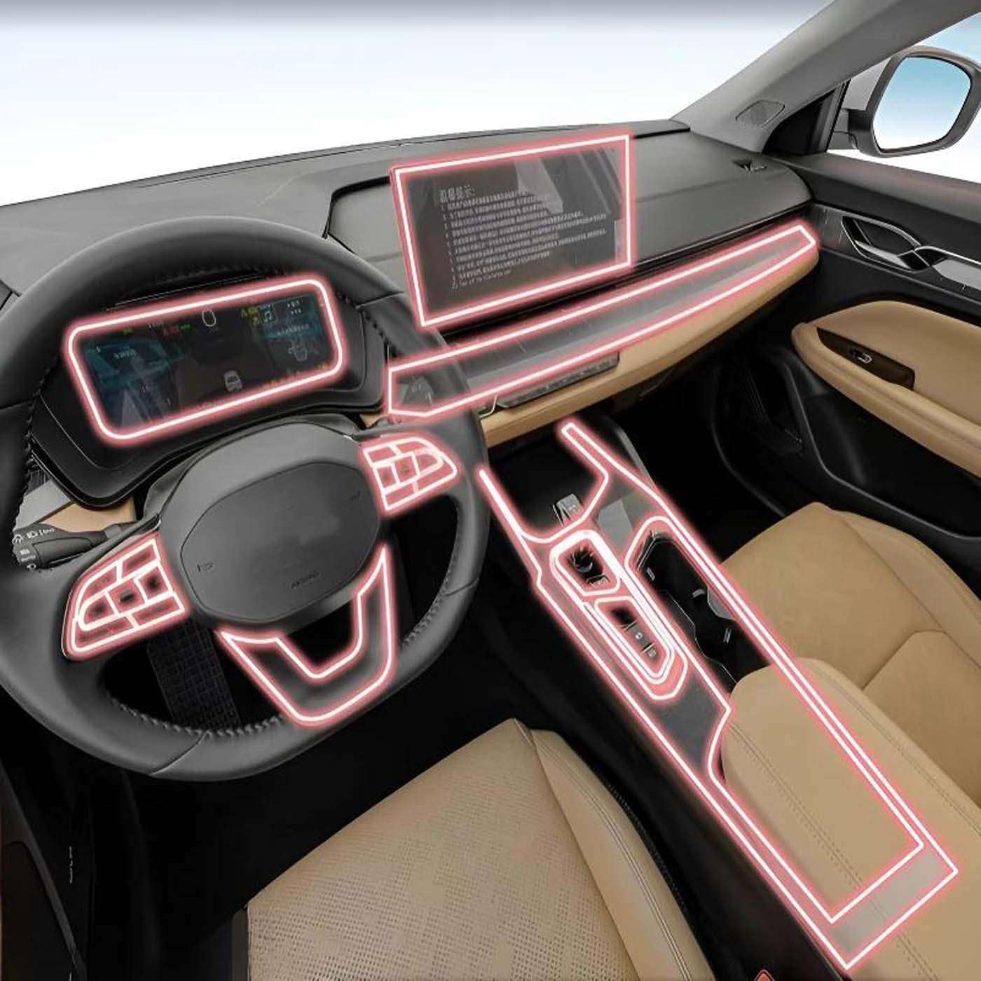 Dashboard Multimedia Navigation Transparent Protection, for Geely Emgrand LHiP 2024-2025 Film Anti-Scratch