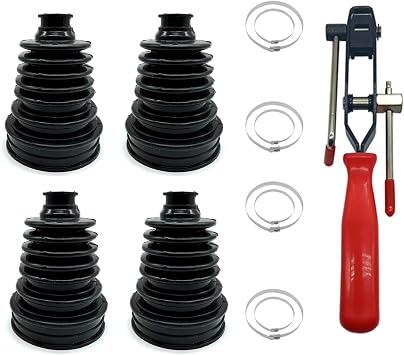 Small Shaft Universal CV Boot Kit,Upgrade Thick Silicone Constant Velocity Joint Gaiter BootBlack