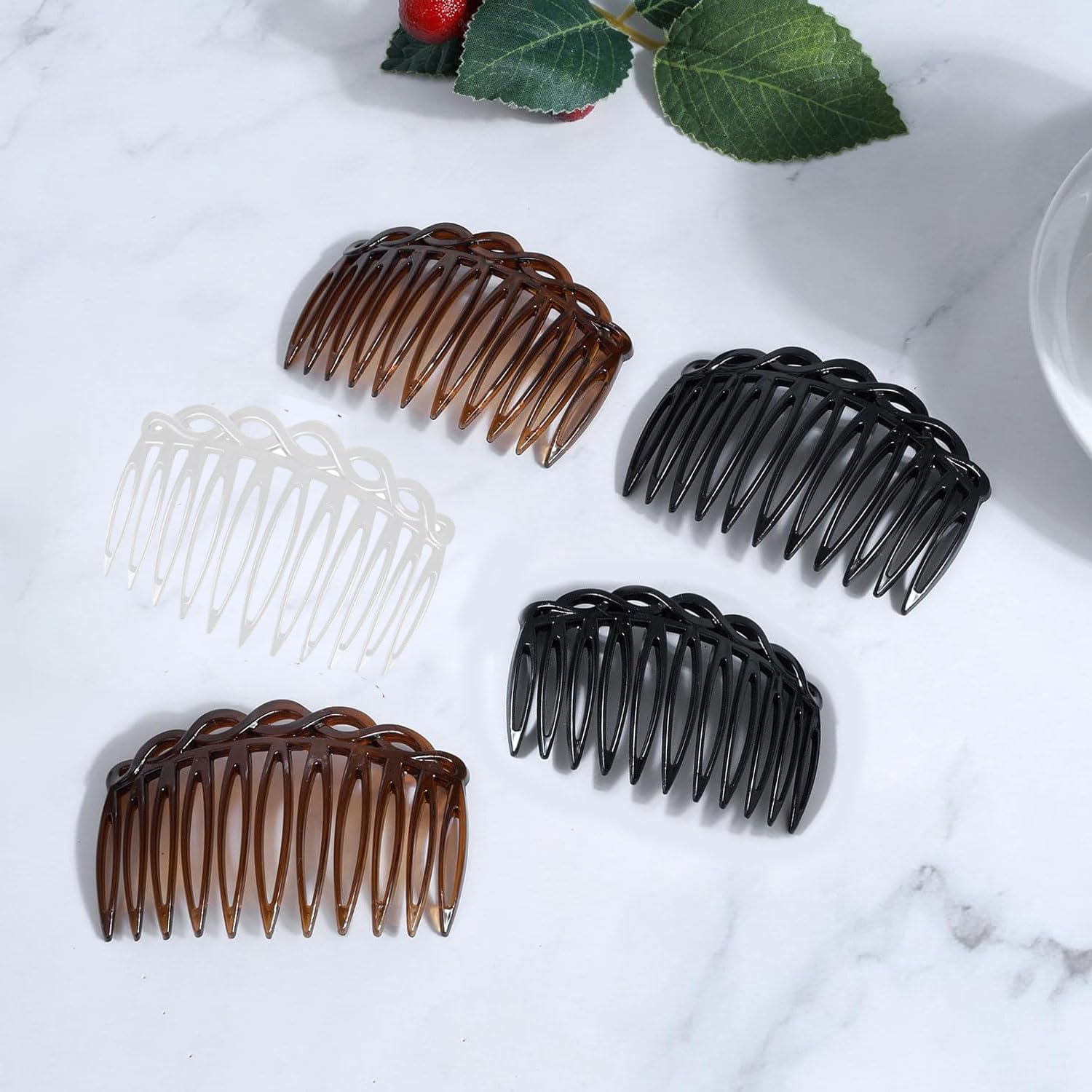 Juego de 6 peines laterales franceses antiestáticos para el cabello,peines de inserción de 11 dientes,accesorios decorativos para mujeres,para novias,velos de boda y eventos especiales.