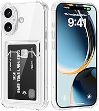 Case for iPhone 17 with Card Holder, Soft TPU Silicone Transparent Camera Protection Case Wallet Lens Anti-Scratch Card Cover