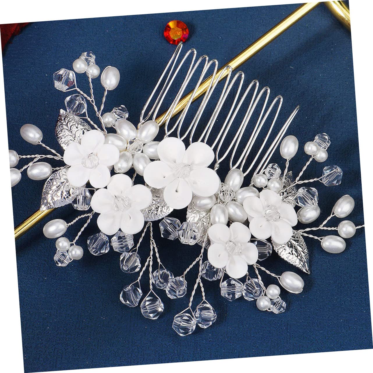 Beavorty 3pcs Bridal Hair Side Comb Rhinestones Elegant Wedding Accessories for Brides Delicate Hair Comb Decoration for Parties Ceremonies Reusable Design for Special Occasions Daily Wear