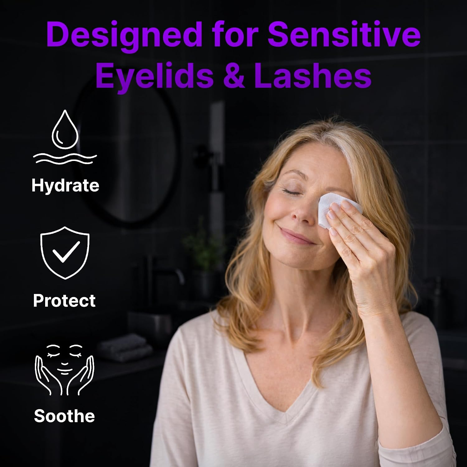 Eyelid & Lash Cleansing Serum 60 Wipes for Dryness, Sensitivity & Irritation - Gentle Eye Area Care Natural Korean Formula with Chamomile, Hyaluronic Acid, Niacinamide, Witch Hazel, Castor Oil, Vit E