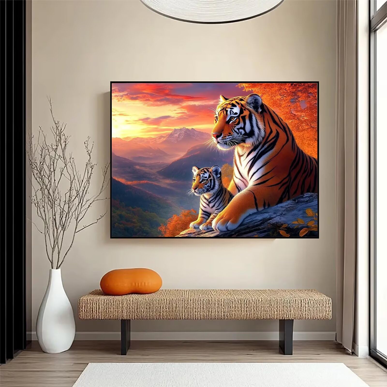 Diamentowe malowanie tygrysa diamentowego dorosłego, 60x80cm qw1-721