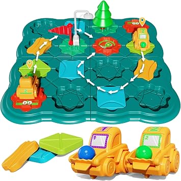 STEM Board Games Kids Toys, Maze Brain Teaser Puzzles Learning Games, Logic Road Track Building Blocks Educational Montessori Preschool Birthday Boys Girls Gifts for Kids Ages 3 4 5 6 7 8 Year Old