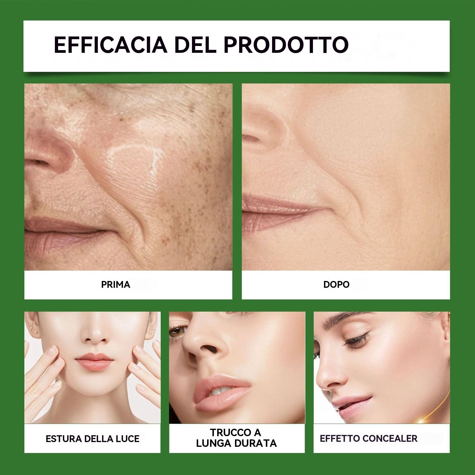 Cuscino Air CC Cream - Correttore Idratante Viso | Crema CC Viso A Lunga Tenuta Con Cuscino Air Cushion Per Trucco Quotidiano