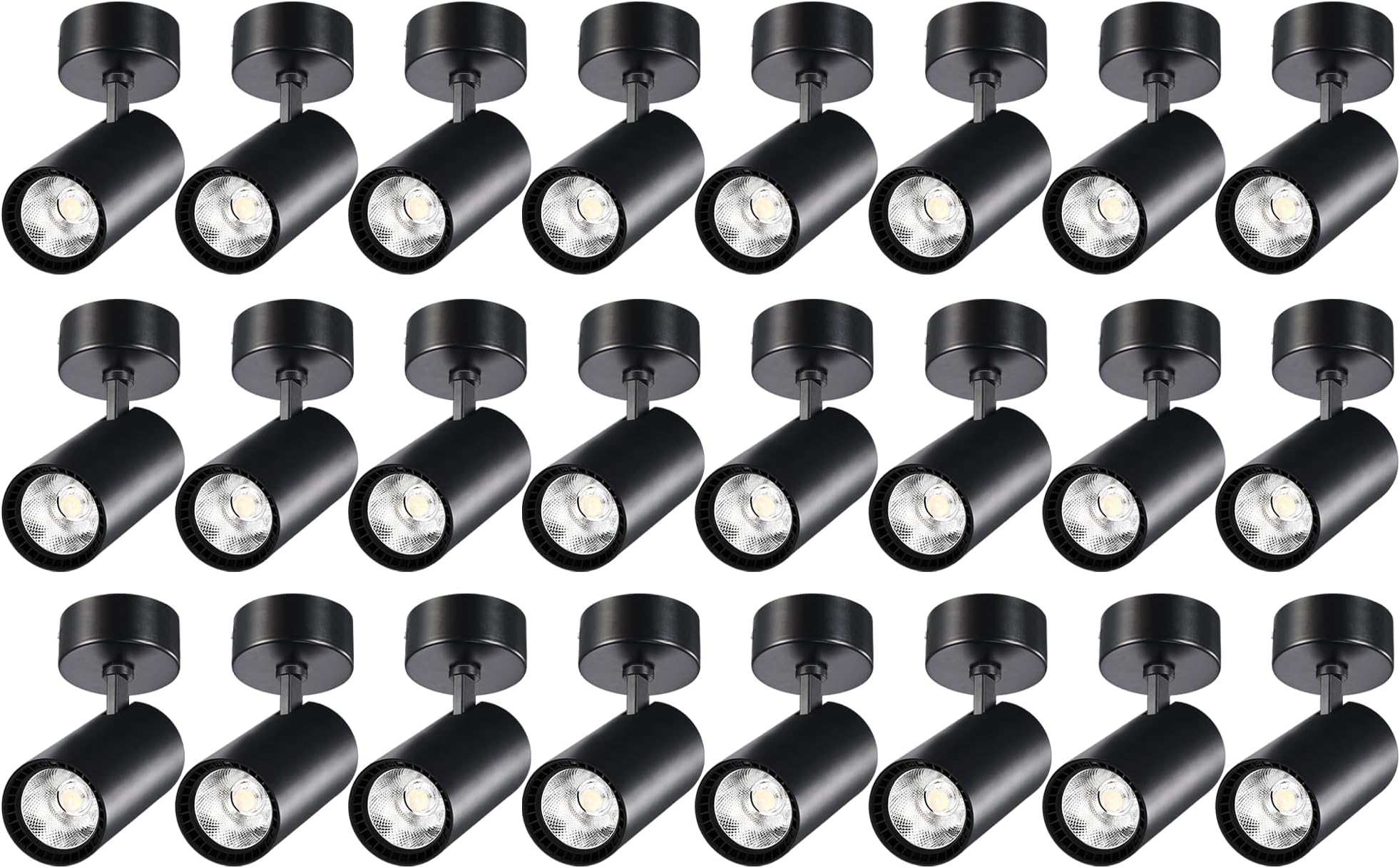 Black Ceiling Spot Lights, 24 Packs 6000k Cool White Extra Brightness 25W Adjustable 90 Degrees, Anti Glare Ceiling Spotlight Fixture, Flush Mount LED Ceiling Spotlight
