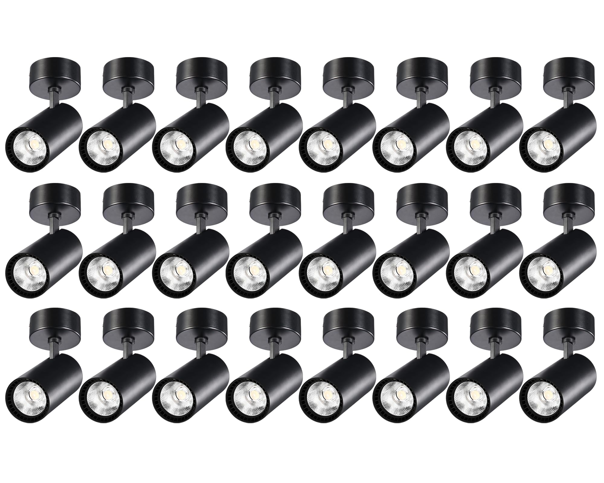 Black Ceiling Spot Lights, 24 Packs 6000k Cool White Extra Brightness 25W Adjustable 90 Degrees, Anti Glare Ceiling Spotlight Fixture, Flush Mount LED Ceiling Spotlight